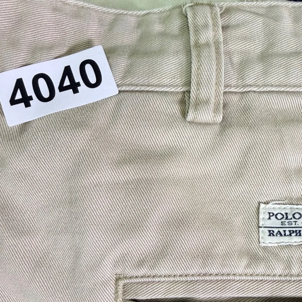 Vintage Polo Ralph‎ Lauren Andrew Chino Short Men 42 Tan Pleated Cotton Classic